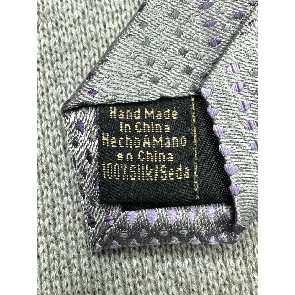 Men's Silk Neck Tie iridescent lavender geometric stain resistant Power Tie